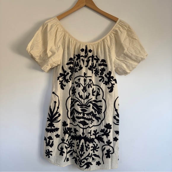 NWT FREE PEOPLE Fiona Embroidered Mini Dress in Ivory Combo Size: extra Small - Picture 2 of 5